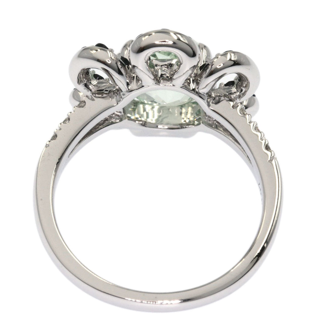 Ponte Vecchio Ring K18WG Silver Green Quartz Bloodstone Diamond