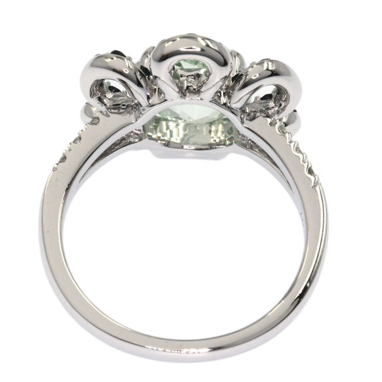 Ponte Vecchio Ring K18WG Silver Green Quartz Bloodstone Diamond