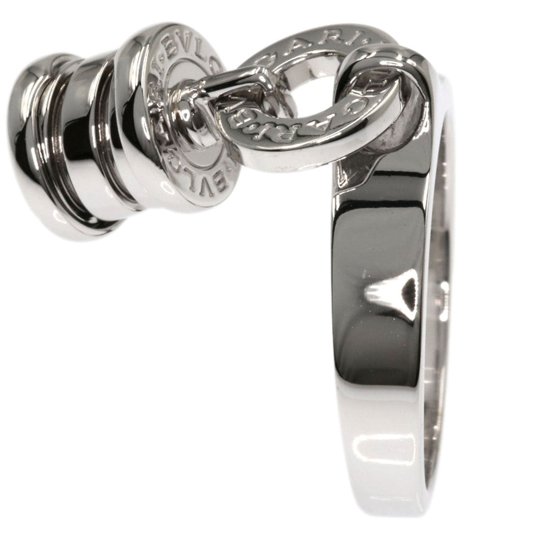 BVLGARI Ring K18WG Silver Element Diamond Women Used Authentic