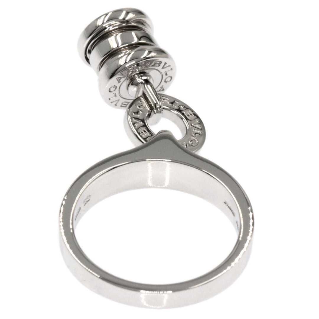 BVLGARI Ring K18WG Silver Element Diamond Women Used Authentic