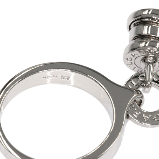 BVLGARI Ring K18WG Silver Element Diamond Women Used Authentic