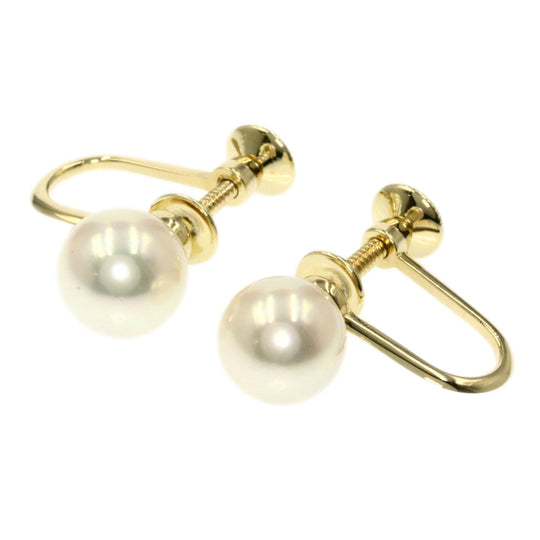 MIKIMOTO Earring K14YG gold Pearl Women Used Authentic