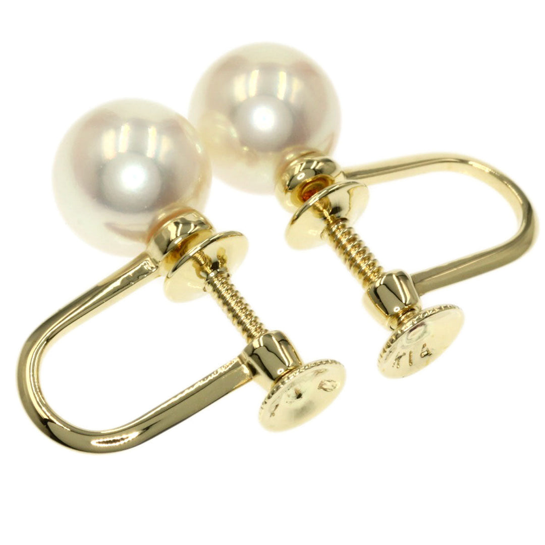 MIKIMOTO Earring K14YG gold Pearl Women Used Authentic