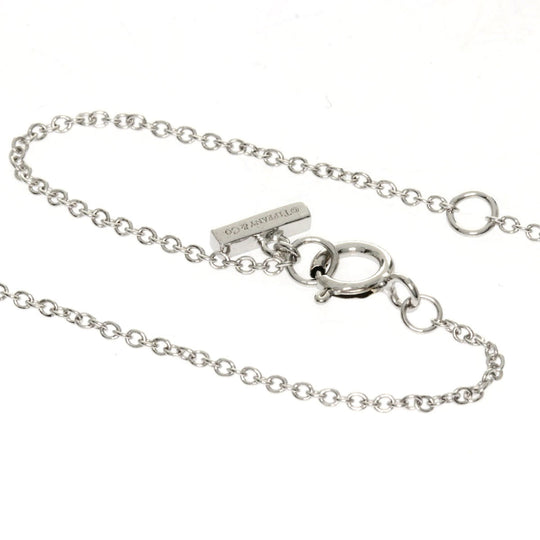 TIFFANY&Co. Necklace K18WG Silver T to Circle Women Used Authentic