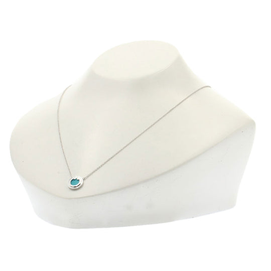 TIFFANY&Co. Necklace K18WG Silver T to Circle Women Used Authentic