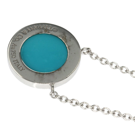 TIFFANY&Co. Necklace K18WG Silver T to Circle Women Used Authentic