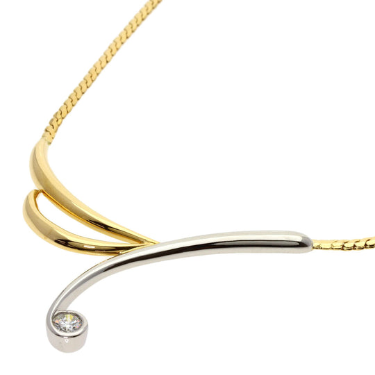 TASAKI Necklace K18YG , PT900 gold Diamond combination Women Used Authentic