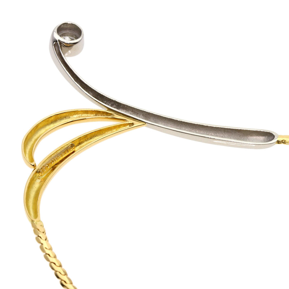 TASAKI Necklace K18YG , PT900 gold Diamond combination Women Used Authentic