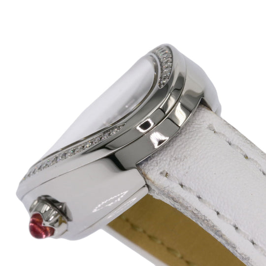 BVLGARI Watches Quartz SP32BSDL Stainless Steel, Leather, Diamond Silver Serpenti Bezel Diamond black dial Women Used Authentic