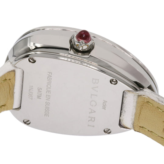 BVLGARI Watches Quartz SP32BSDL Stainless Steel, Leather, Diamond Silver Serpenti Bezel Diamond black dial Women Used Authentic