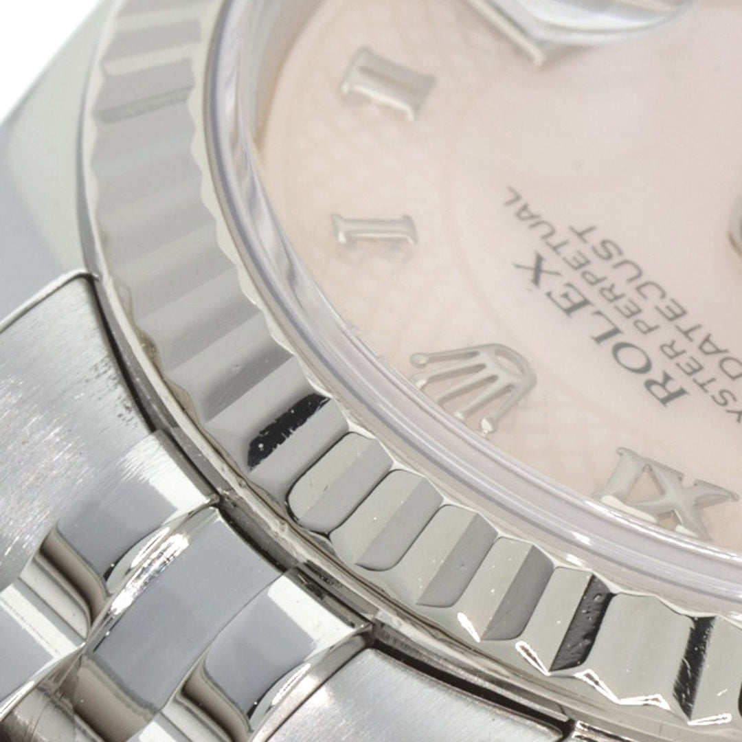 ROLEX Watches Mechanical Automatic 179174NRD Stainless Steel , Stainless Steel , K18WG Silver Datejust Pink shell dial Women Used Authentic