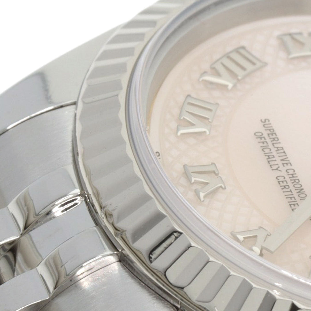ROLEX Watches Mechanical Automatic 179174NRD Stainless Steel , Stainless Steel , K18WG Silver Datejust Pink shell dial Women Used Authentic