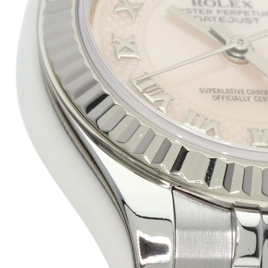 ROLEX Watches Mechanical Automatic 179174NRD Stainless Steel , Stainless Steel , K18WG Silver Datejust Pink shell dial Women Used Authentic