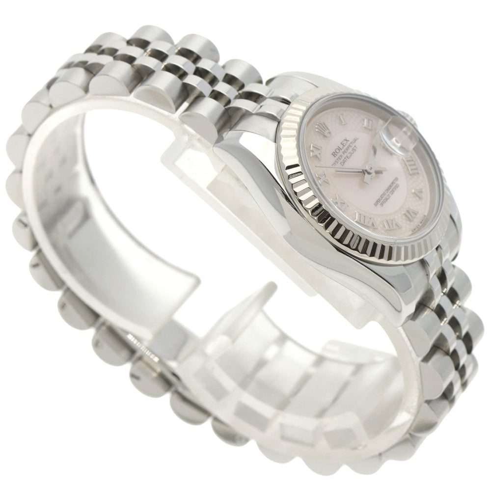 ROLEX Watches Mechanical Automatic 179174NRD Stainless Steel , Stainless Steel , K18WG Silver Datejust Pink shell dial Women Used Authentic