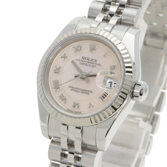 ROLEX Watches Mechanical Automatic 179174NRD Stainless Steel , Stainless Steel , K18WG Silver Datejust Pink shell dial Women Used Authentic