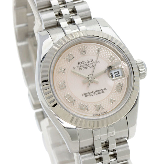 ROLEX Watches Mechanical Automatic 179174NRD Stainless Steel , Stainless Steel , K18WG Silver Datejust Pink shell dial Women Used Authentic
