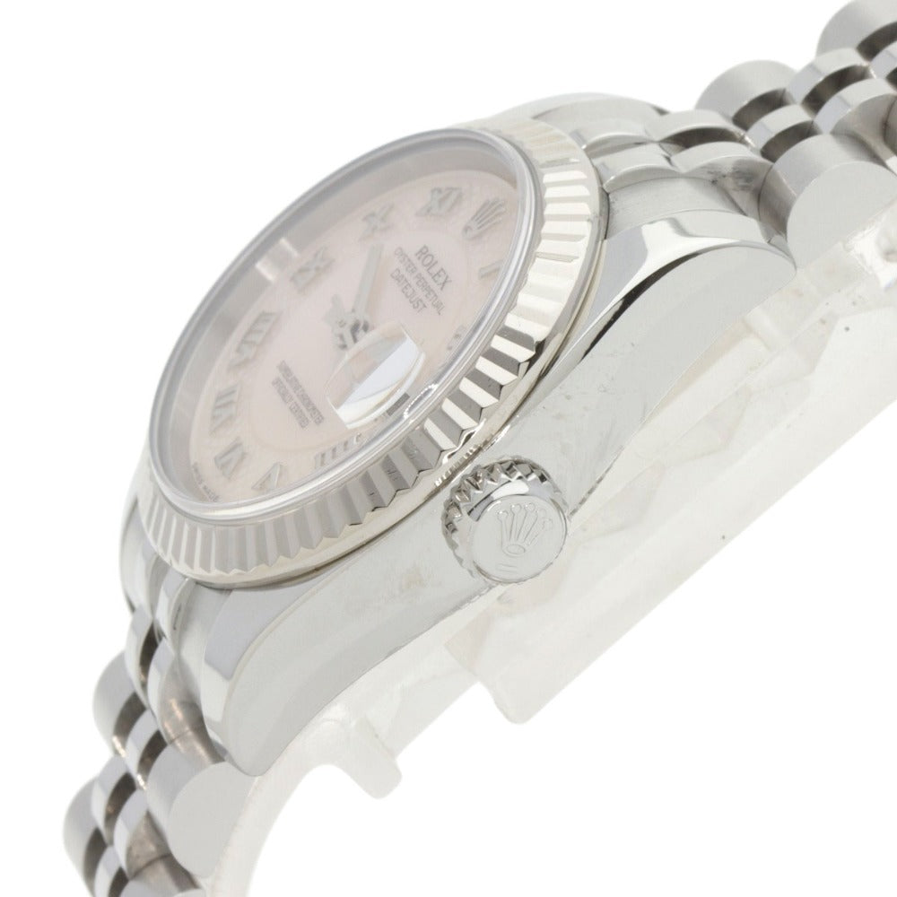 ROLEX Watches Mechanical Automatic 179174NRD Stainless Steel , Stainless Steel , K18WG Silver Datejust Pink shell dial Women Used Authentic