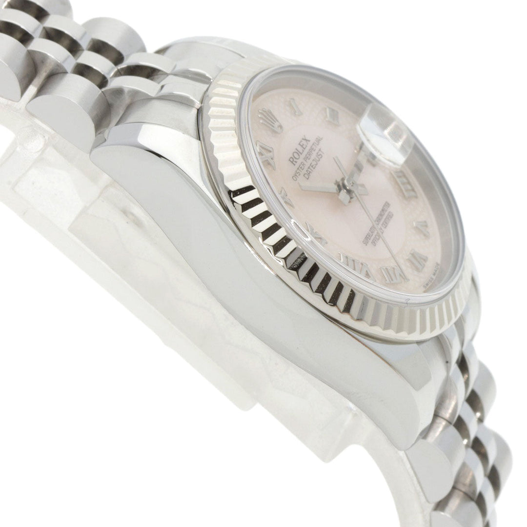 ROLEX Watches Mechanical Automatic 179174NRD Stainless Steel , Stainless Steel , K18WG Silver Datejust Pink shell dial Women Used Authentic