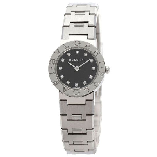 BVLGARI Watches Quartz BB23SS/12 Stainless Steel , Stainless Steel Silver BVLGARI BVLGARI 12P Diamond black dial Women Used Authentic