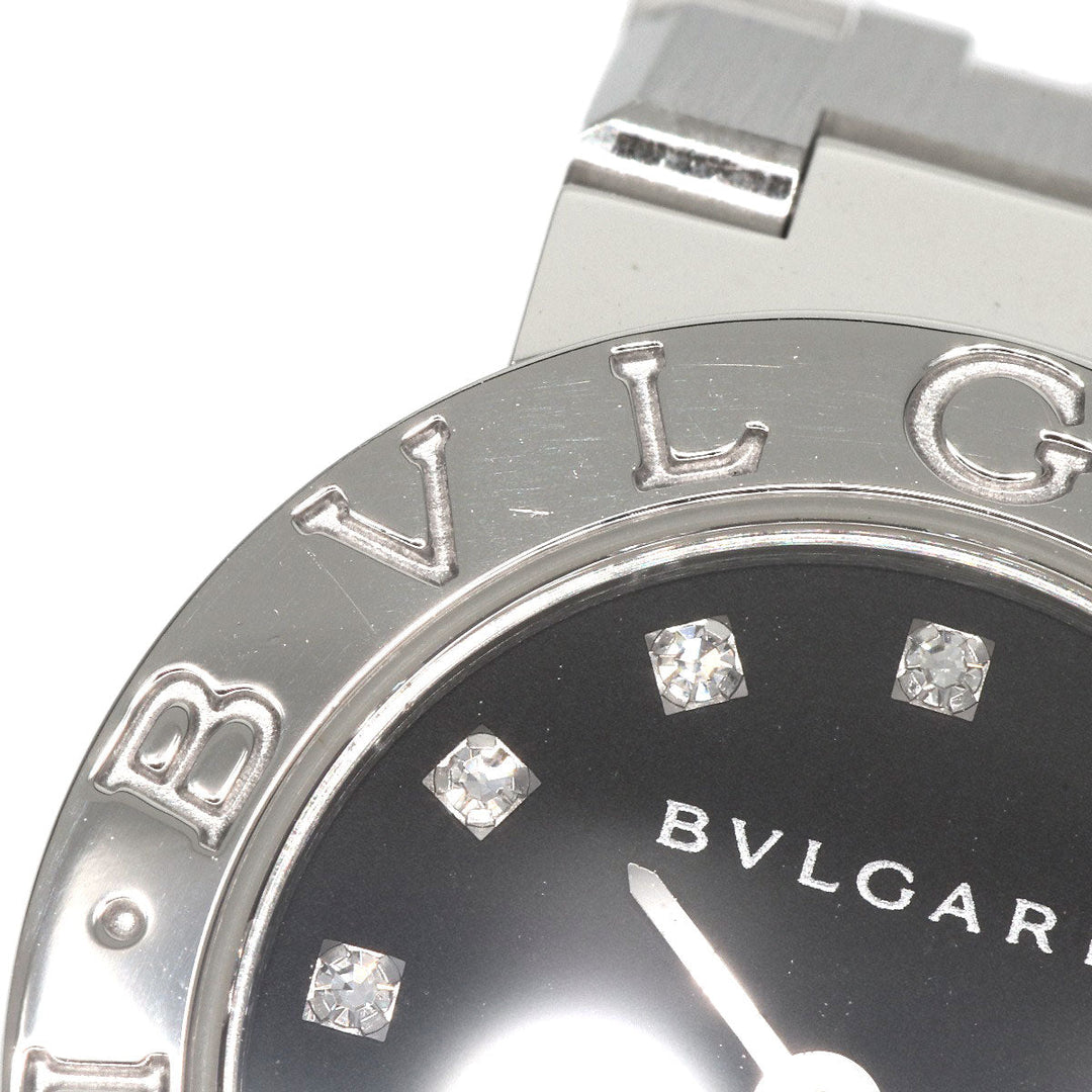 BVLGARI Watches Quartz BB23SS/12 Stainless Steel , Stainless Steel Silver BVLGARI BVLGARI 12P Diamond black dial Women Used Authentic