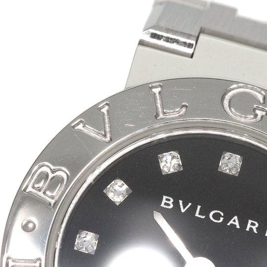 BVLGARI Watches Quartz BB23SS/12 Stainless Steel , Stainless Steel Silver BVLGARI BVLGARI 12P Diamond black dial Women Used Authentic