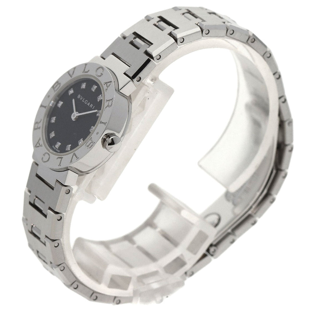 BVLGARI Watches Quartz BB23SS/12 Stainless Steel , Stainless Steel Silver BVLGARI BVLGARI 12P Diamond black dial Women Used Authentic