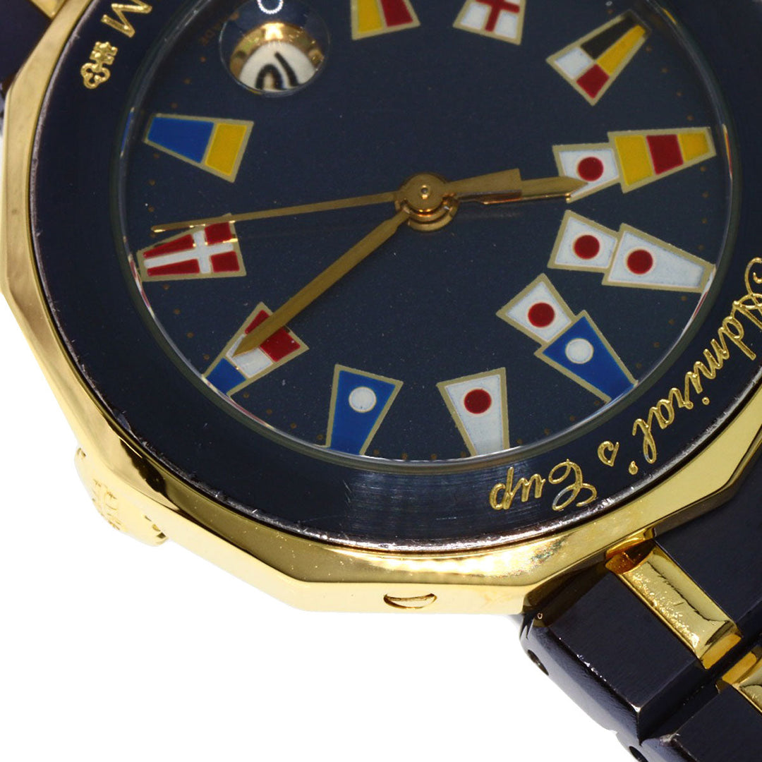 CORUM Watches Quartz 39.610.31V52 Stainless Steel , SSxK18YG , K18YG gold Admirals C Gun Metal Blue dial Women Used Authentic