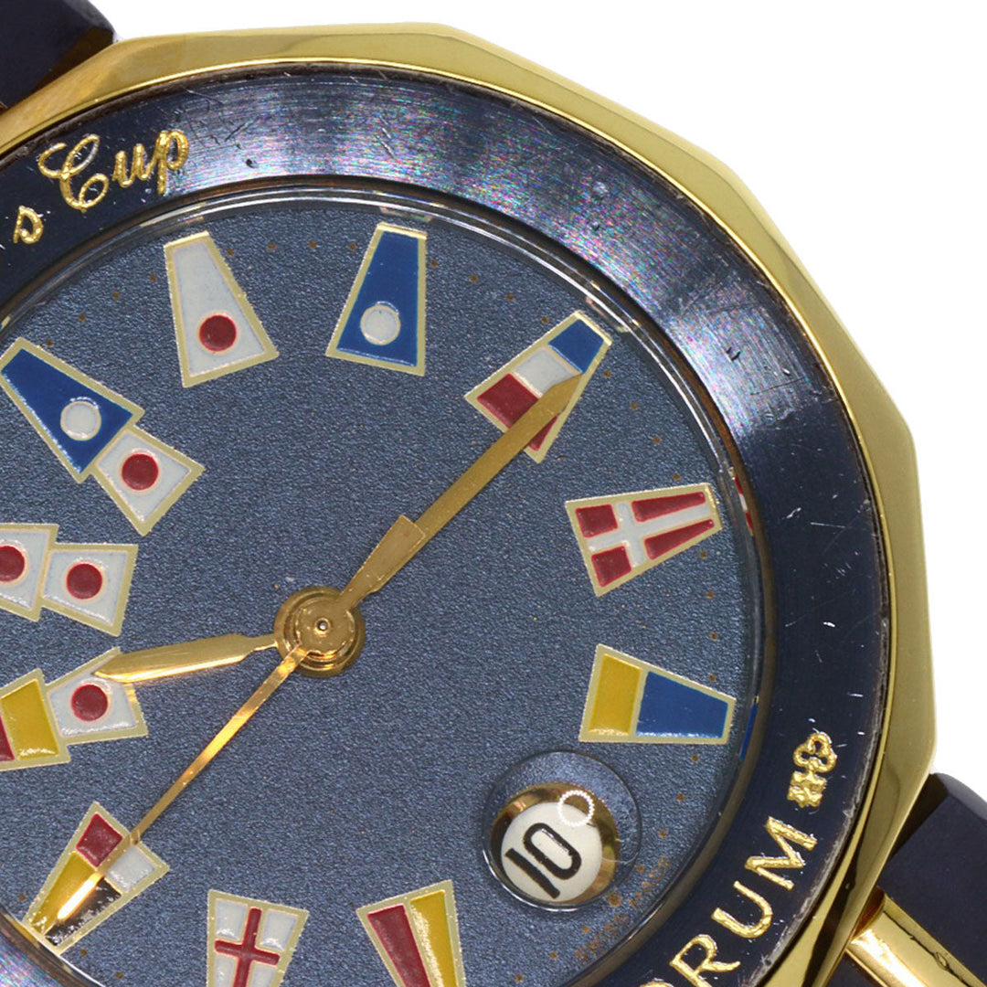 CORUM Watches Quartz 39.610.31V52 Stainless Steel , SSxK18YG , K18YG gold Admirals C Gun Metal Blue dial Women Used Authentic
