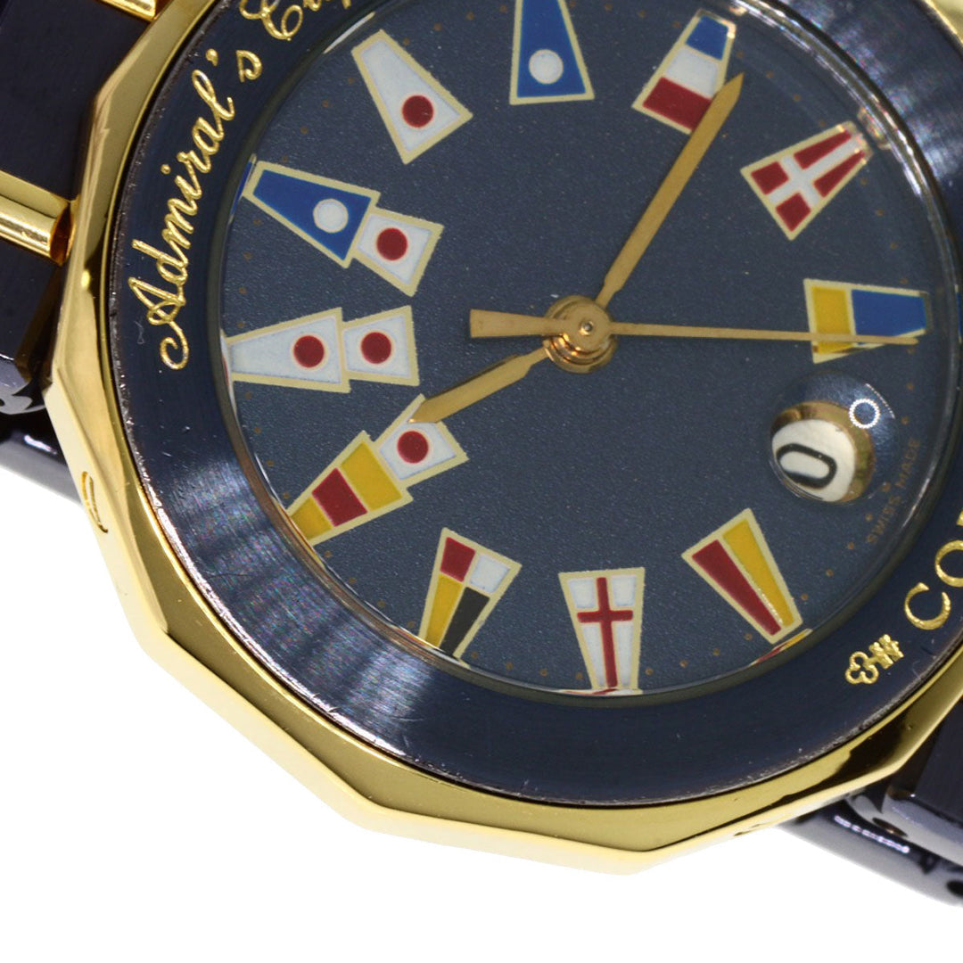 CORUM Watches Quartz 39.610.31V52 Stainless Steel , SSxK18YG , K18YG gold Admirals C Gun Metal Blue dial Women Used Authentic