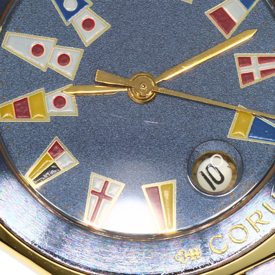 CORUM Watches Quartz 39.610.31V52 Stainless Steel , SSxK18YG , K18YG gold Admirals C Gun Metal Blue dial Women Used Authentic