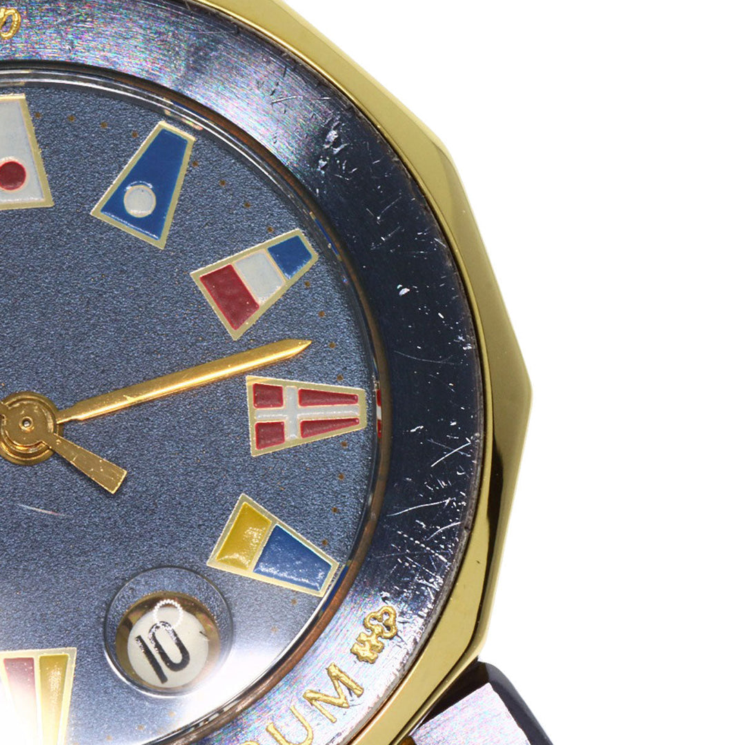 CORUM Watches Quartz 39.610.31V52 Stainless Steel , SSxK18YG , K18YG gold Admirals C Gun Metal Blue dial Women Used Authentic
