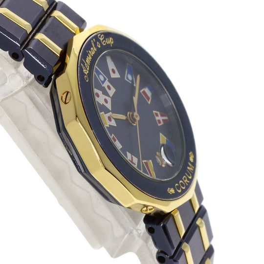 CORUM Watches Quartz 39.610.31V52 Stainless Steel , SSxK18YG , K18YG gold Admirals C Gun Metal Blue dial Women Used Authentic