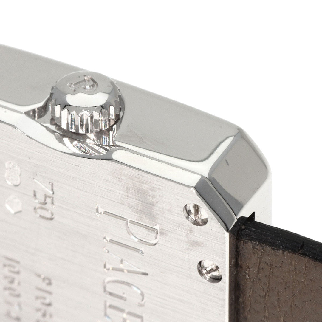 PIAGET Watches Quartz G0A34502 P10691 K18WG, leather Silver Mini Protocol Diamond Bezel white dial Women Used Authentic