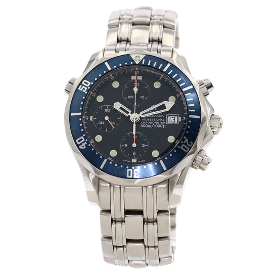 OMEGA Watches Mechanical Automatic 2599.80 Stainless Steel , Stainless Steel Silver Seamaster Chrono Diver Navy dial mens Used Authentic