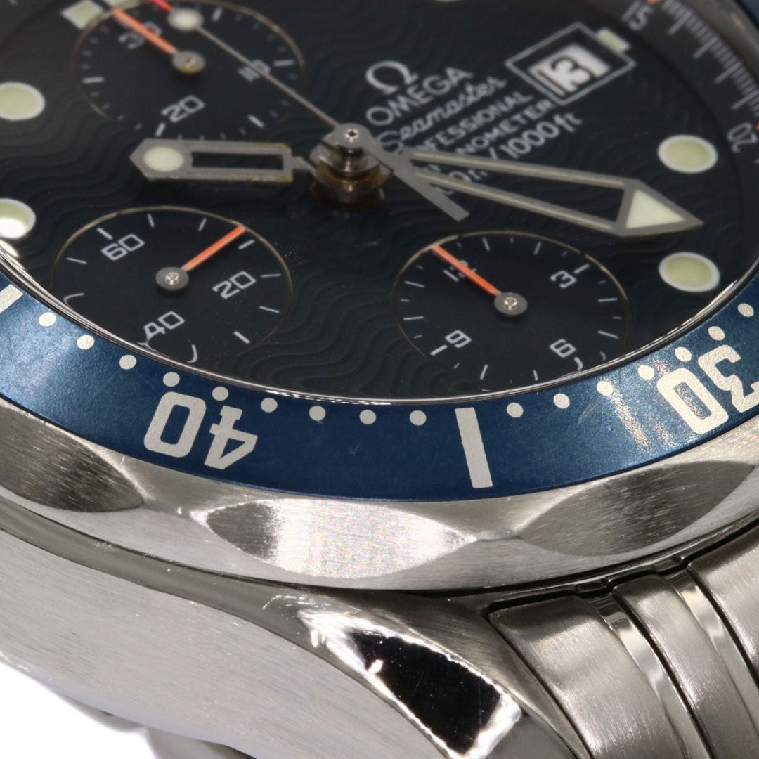 OMEGA Watches Mechanical Automatic 2599.80 Stainless Steel , Stainless Steel Silver Seamaster Chrono Diver Navy dial mens Used Authentic