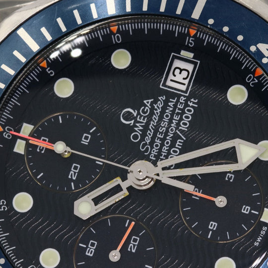 OMEGA Watches Mechanical Automatic 2599.80 Stainless Steel , Stainless Steel Silver Seamaster Chrono Diver Navy dial mens Used Authentic