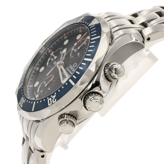 OMEGA Watches Mechanical Automatic 2599.80 Stainless Steel , Stainless Steel Silver Seamaster Chrono Diver Navy dial mens Used Authentic