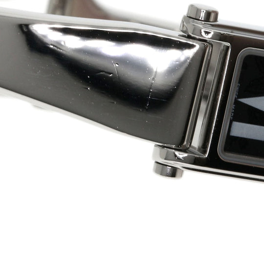 GUCCI Watches Quartz 1500L Stainless Steel , Stainless Steel Silver Square face black dial Women Used Authentic
