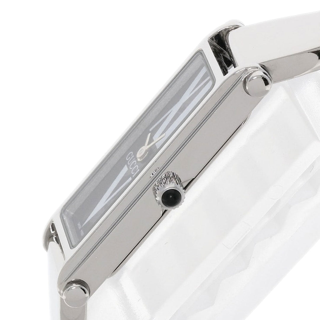 GUCCI Watches Quartz 1500L Stainless Steel , Stainless Steel Silver Square face black dial Women Used Authentic