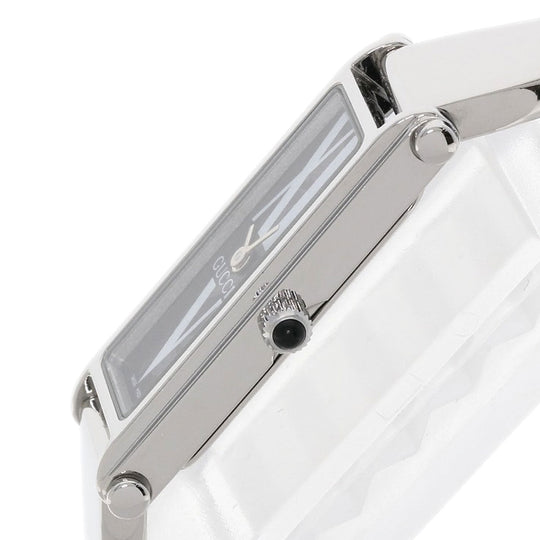GUCCI Watches Quartz 1500L Stainless Steel , Stainless Steel Silver Square face black dial Women Used Authentic