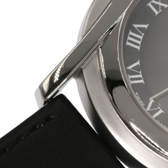 GUCCI Watches Quartz Stainless Steel, Leather Silver 5500M black dial mens Used Authentic