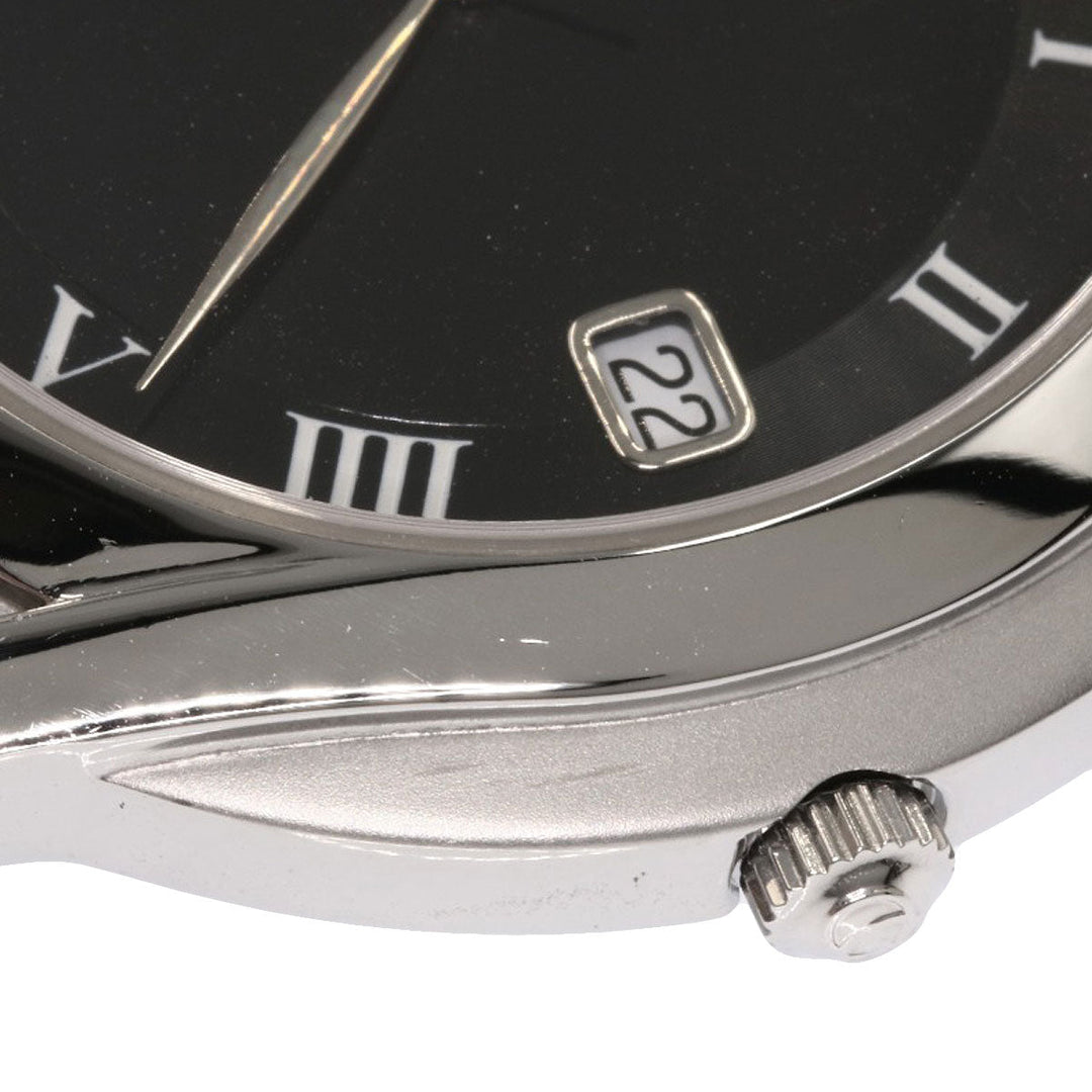 GUCCI Watches Quartz Stainless Steel, Leather Silver 5500M black dial mens Used Authentic