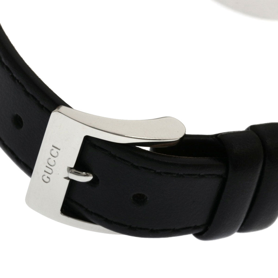 GUCCI Watches Quartz Stainless Steel, Leather Silver 5500M black dial mens Used Authentic