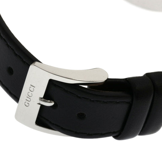 GUCCI Watches Quartz Stainless Steel, Leather Silver 5500M black dial mens Used Authentic