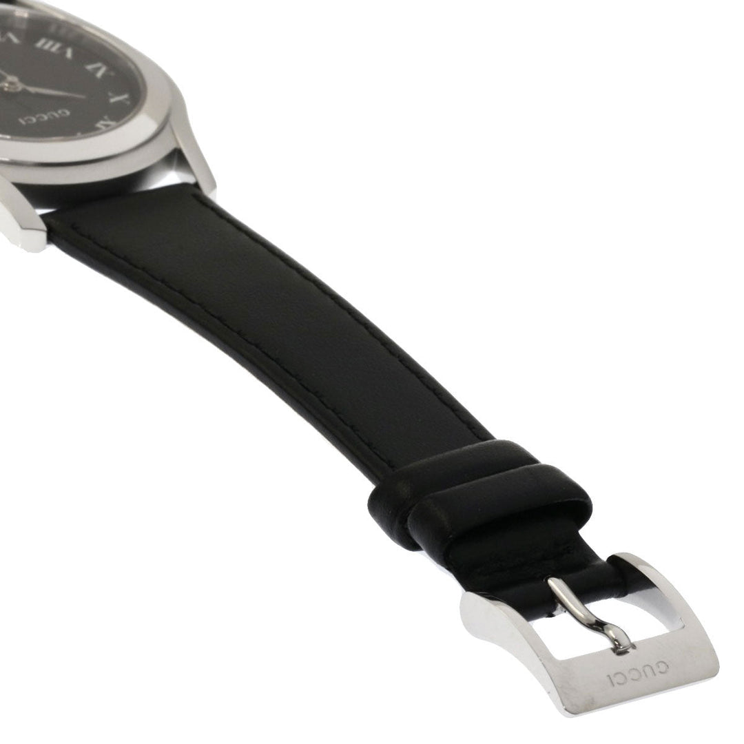 GUCCI Watches Quartz Stainless Steel, Leather black 5500M black dial mens Used Authentic