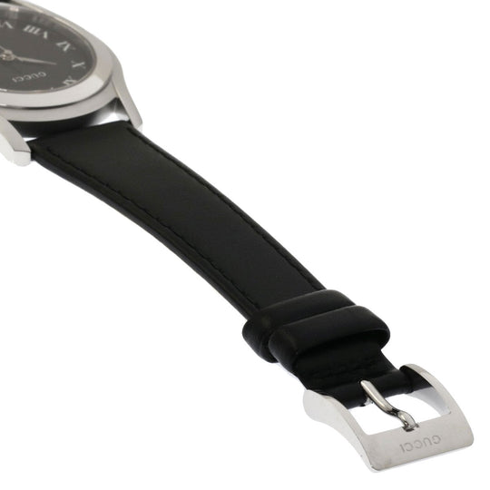 GUCCI Watches Quartz Stainless Steel, Leather black 5500M black dial mens Used Authentic