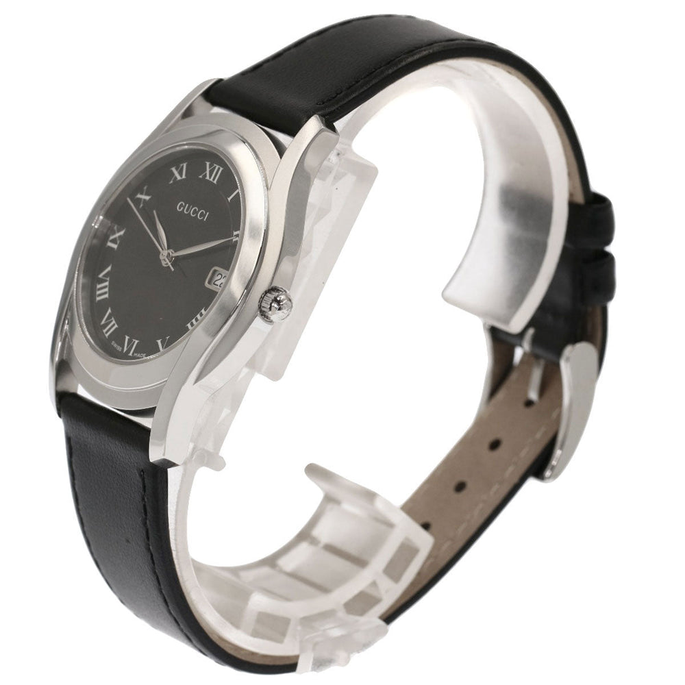 GUCCI Watches Quartz Stainless Steel, Leather black 5500M black dial mens Used Authentic