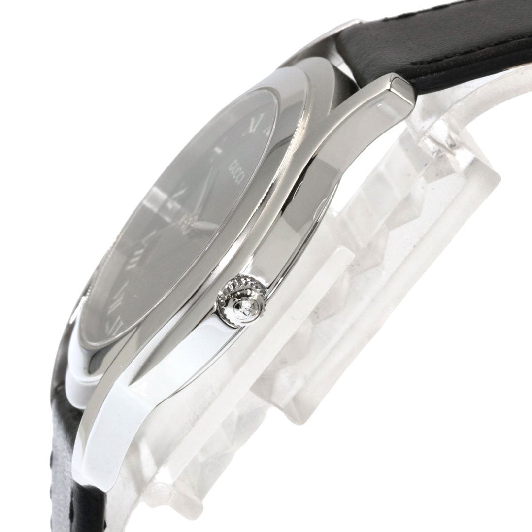 GUCCI Watches Quartz Stainless Steel, Leather black 5500M black dial mens Used Authentic