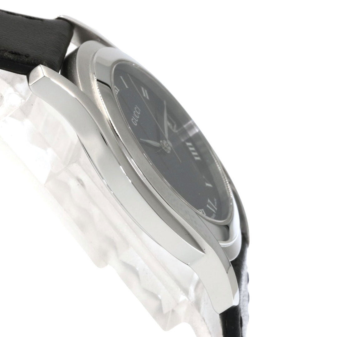 GUCCI Watches Quartz Stainless Steel, Leather black 5500M black dial mens Used Authentic