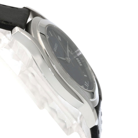GUCCI Watches Quartz Stainless Steel, Leather black 5500M black dial mens Used Authentic